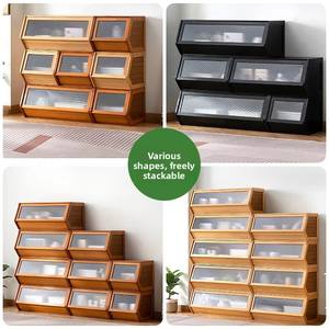 Estantería de rejilla integrada multicapa, estante de almacenamiento para sala de estar, puertas de armario de pie, vitrina, combinación de librería - Product Image 3