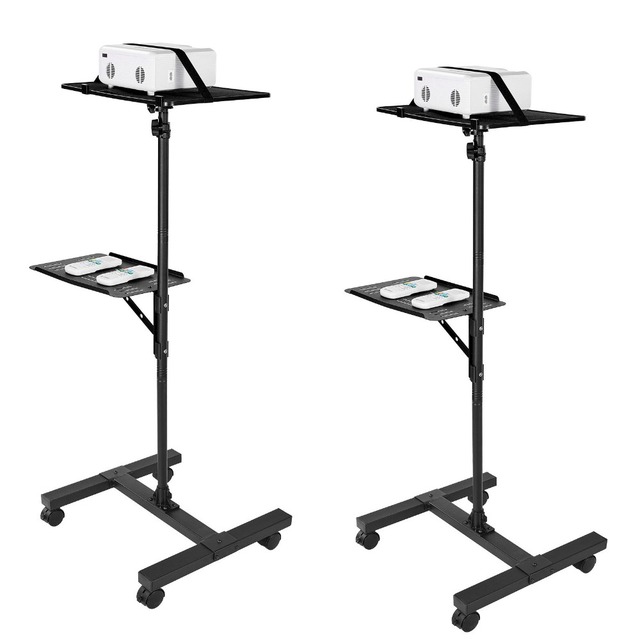 Projector Stand, 2 Shelves Laptop Floor Stand, Projector Stands Table, I-Beam Frame Projectors Stands Tripod
