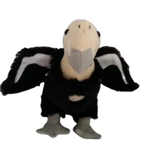 Condor de pelúcia preto de alta qualidade, pequeno, bonito, barato, macio, brinquedos de pelúcia, coruja