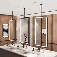 Kingstin Miroir LED Suspendu Îlot SDB | Tactile Dimmable Anti-buée | Tige Sur Mesure Projets Hôtels