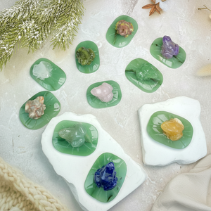 Nuova Scultura di Rana in Cristallo con Foglia di Loto, Pietra Curativa, Stile Pastorale per Decorazione Casa e Regalo - Product Image 6