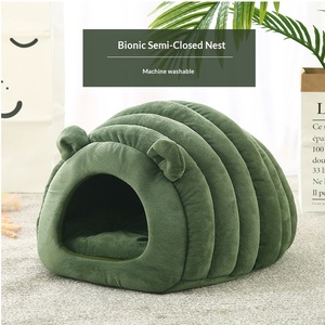 Tempat Tidur Hewan Peliharaan Bentuk Ulat Berkualitas Tinggi Kapas PP Semi Tertutup Dapat Dilepas dan Dicuci Tempat Tidur Kucing Dalam Ruangan Hangat Musim Dingin Tempat Tidur Gua Kucing - Product Image 2