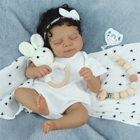 Poupée Reborn Afro-Américaine Noire de 18 Pouces, Peau Foncée Réaliste, Nouveau-né, Bébé, Peinte à la Main, Effet Naturel, Cadeau de Collection