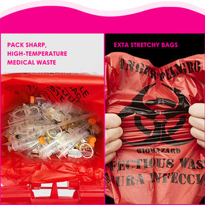 थोक लाल Biohazard डिस्पोजेबल चिकित्सा अपशिष्ट कचरा बैग उपचार अस्पताल प्लास्टिक बैग - Product Image 5