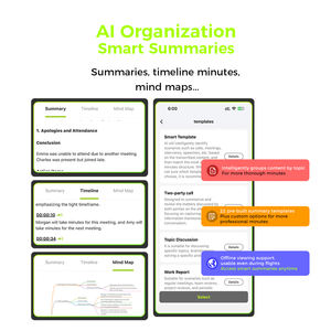 Enregistreur vocal <span class=keywords><strong>Devia</strong></span> AI 64 Go, Bluetooth, Wi-Fi double bande, en alliage d'aluminium, avec résumé d'organisation par IA, enregistrement continu 24h pour les réunions - Product Image 4