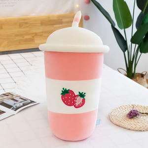 Jouet en peluche de 40cm, petite tasse de thé à bulles de fraise, oreiller de thé au lait de Boba, jouet en peluche - Product Image 5