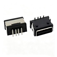 Connecteur USB Type-A étanche USB2.0 90 degrés horizontal DIP & SMT, prise femelle 4 broches en matériau LCP pour port de câble de charge