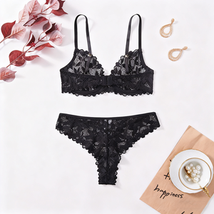 US Local Femmes Érotique Noir Lingerie Sexy Ouvert Poitrine Sous-Vêtements Dentelle Semi Tentation Body Soutien-Gorge Ensemble - Product Image 1
