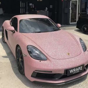 Emballage de voiture en vinyle rose <span class=keywords><strong>satiné</strong></span> perlé pour véhicule autocollant de voiture en aluminium <span class=keywords><strong>brillant</strong></span> en PVC rouleau de film scintillant - Product Image 4