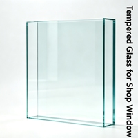 Verre trempé pour vitrine de magasin avec épaisseur personnalisée et bord poli pour la conception et l'utilisation en vitrine de magasin de détail