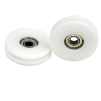 Roue en nylon plastique usinée CNC professionnelle OEM avec roulement à billes et composant coulissant à circlip