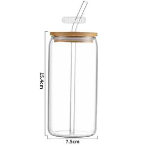 High Borosilicate <strong>Cola</strong> Cup with Bamboo Lid Straw Customizable logo and Packaging Suitable As Promotional <strong>Gift</strong> and Home Use - Product Image 6