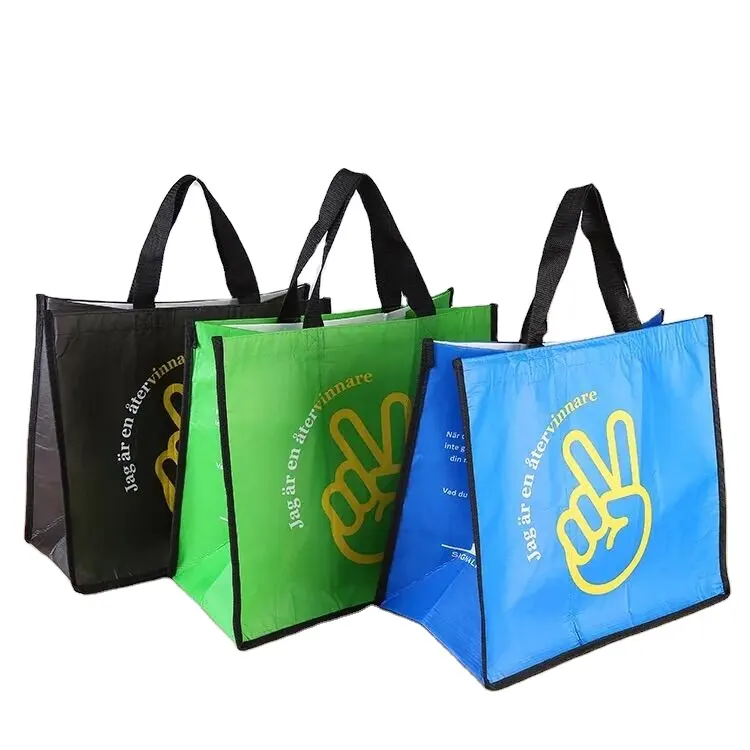 custom eco promotional stylish college designer clear tote bags logo printed pp non woven bag