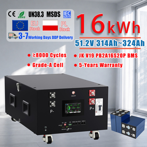 Stock UE Stockage d'énergie domestique 8000 cycles de vie 48V 51.2V 314AH JK V19 BMS Batterie solaire LiFePO4 16 kWh Batteries lithium-ion - Product Image 1