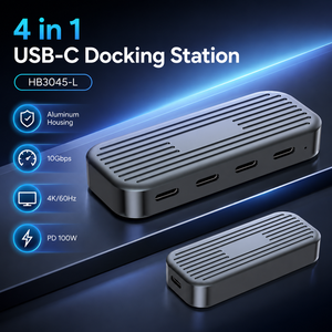 ฮับ USB C 4 in 1 ความเร็ว 10Gbps รองรับการใช้งานแบบครบวงจร Type C 4K 60Hz วิดีโอและเสียง 100W PD มัลติพอร์ต USB 3.2 <span class=keywords><strong>Gen2</strong></span> แท่นวางสำหรับ MacBook - Product Image 1