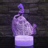 Lampe de nuit 3D en forme de cœur, lampe à illusion avec base craquelée, lampe de table LED à commande tactile USB, décoration de chambre personnalisée, cadeau pour enfants