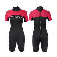 DIVESTAR Logo kustom desain baru 3mm baju selam ritsleting belakang Musim Semi celana pendek Neoprene untuk wanita