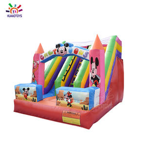 Maison de rebond gonflable extérieure commerciale Combo à thème <span class=keywords><strong>Mickey</strong></span> Mouse avec toboggan sec Château videur à thème animal préféré des enfants - Product Image 2