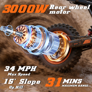 Vélo électrique tout-terrain à grande vitesse 3000W, livraison gratuite depuis les États-Unis, batterie lithium 48V 30AH, vélo de montagne électrique pour adultes - Product Image 4