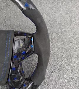 พวงมาลัยคาร์บอนไฟเบอร์แบบฟอร์จ สำหรับ Camry/Alphard/<span class=keywords><strong>Vellfire</strong></span>/Land Cruiser/Prado/Crown หุ้มหนังรูพรุน เย็บด้ายแดง - Product Image 5