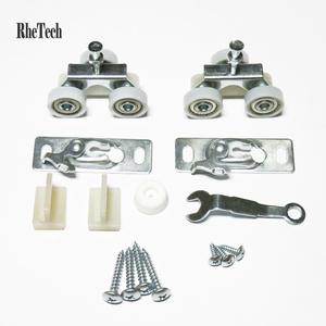 RHETECH Factory Direct Standard Silver 3-Wheel Door Hanger Système <span class=keywords><strong>de</strong></span> <span class=keywords><strong>rail</strong></span> coulissant <span class=keywords><strong>pour</strong></span> suspendre la <span class=keywords><strong>porte</strong></span> <span class=keywords><strong>de</strong></span> poche Wood Roller Worker - Product Image 2