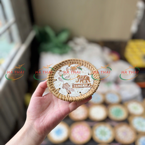 Petits plats décoratifs pour la maison Plats en coquille de rotin durables à un niveau pour la cuisine et le salon - Product Image 4