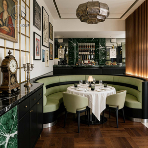 Conjunto de Muebles Modernos y Cómodos de Mesa y Silla de Piedra Sinterizada Cuadrada Semicircular para <span class=keywords><strong>Restaurante</strong></span>, Cafetería o Salón de Té - Product Image 4