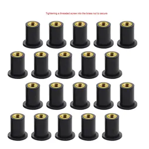 Rubber Nuts Consist Of A Flanged Neoprene Rubber Sleeve With A Captive Brass Nut Rubber Rivet Well Nuts With Brass Threaded Inse