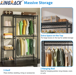 Heavy-Duty 5-Layer Chrome Plated Stainless Steel <strong>Drying</strong> <strong>Rack</strong> Standing Type with Reinforced Frame for Laundry or Outdoor Use - Product Image 4