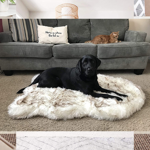Maßgefertigte Große Luxuriöse Kunstfell-Leder Orthopädische Katzen- und Hundebetten Moderne Modische Waschbare Haustier-Memory-Foam-Betten Großhandel Gemütlich Flauschig - Product Image 4