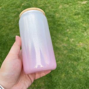 Nuevo Diseño, Vaso de Vidrio Brillante con Degradado de Arcoíris de 16 Onzas, para Sublimación por Transferencia de Calor - Product Image 4