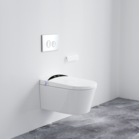 WC intelligent mural CE avec bidet intégré, siège chauffant, panneau de commande LED, chasse d'eau automatique, gain de place, pour salles de bain aux États-Unis/Europe