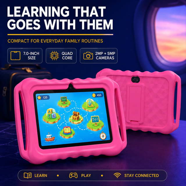 Protective Case Kids Tablet 7 Inch Android 9 1GB RAM 16GB Storage 1280x800 WiFi for Child Daily Use Child Device