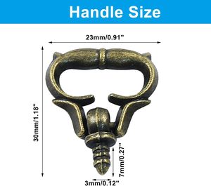 Piutouyar Pcs Mini Pull Handles Antique Bronze <b>Cabinet</b> Handles Self Tapping Screws Knobs Metal <b>Small</b> Drawer Pulls For Jewelry Bo - Product Image 2