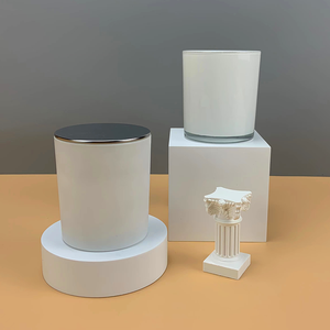 Wholesale Multi-Size Frosted Glass Candle Jars White Jars For Candle Making