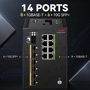 Nuevo Switch Industrial H3C IE4500-14S-G L3 para Automatización de Fábrica y Transporte Ferroviario, -40 a 75°C, Riel DIN, 8*1GBASE-T, 6*10G SFP+ - Product Image 2