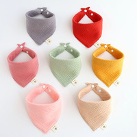 Bavoirs triangulaires en mousseline de coton DJK Premium pour bébé, foulard bandana quatre couches en coton doux, respirant, imperméable et résistant aux taches, couleur unie