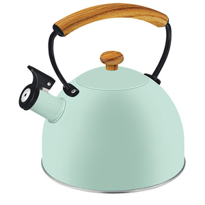 Théière sifflante moderne en acier inoxydable pour cuisinière, chauffe-<span class=keywords><strong>eau</strong></span> avec revêtement coloré, poignée en alliage de zinc - Product Image 1