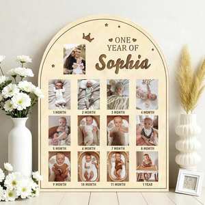 Marco de Fotos de Madera Personalizado con Forma de Oso para el Primer Cumpleaños, Decoración para Cuarto de Bebé, Regalo Personalizado para Niño o Niña - Product Image 2