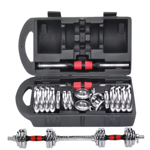 New <strong>50KG</strong> Adjustable <strong>Dumbbell</strong> <strong>Set</strong> with Connector Bar <strong>Chrome</strong> Plated Cast Iron <strong>Barbell</strong> Combination for Home Gym Strength Training - Product Image 3