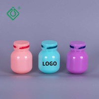 OEM/ODM bouteille de capsule de pilule de supplément pharmaceutique en plastique rose vert vide avec couvercle