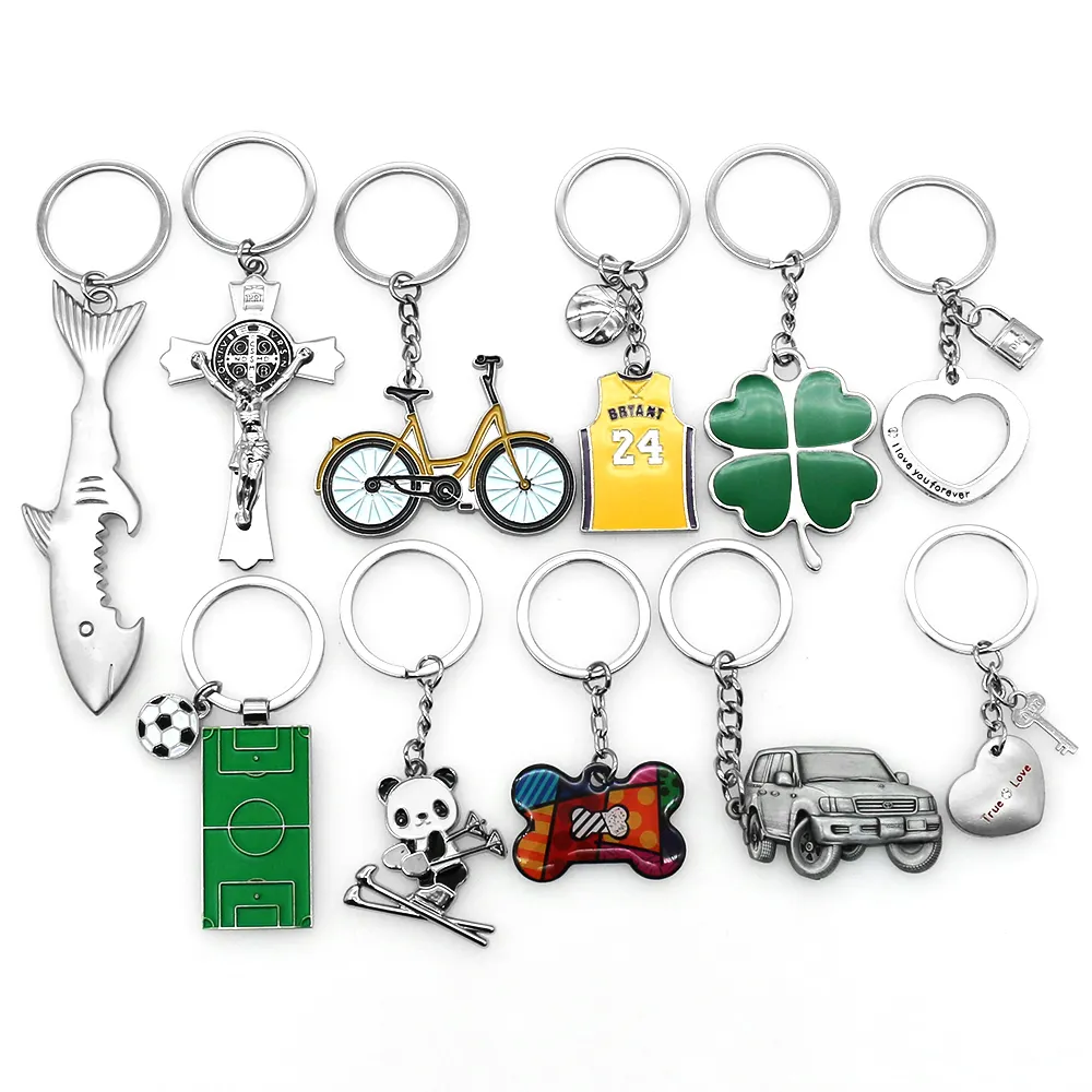 Manufacturer Wholesale Personalized Custom Keychain Design Logo Metal Key Chain Keyring