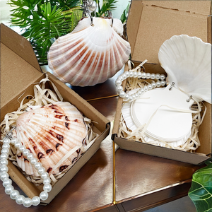 Cuaderno de Conchas Marinas de 3-4 Pulgadas, Hecho a Mano, de 50 Páginas, con Conchas Naturales Blancas, Ecológico y Portátil - Product Image 2