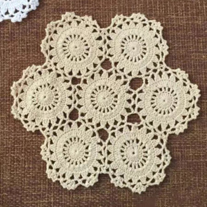 Vente en gros d'attrape-rêves rond évidé crocheté à la main dentelle maille fleur <span class=keywords><strong>assiette</strong></span> de bureau plat isolation tapis décoratif - Product Image 1