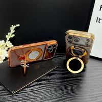 Étui de téléphone portable de luxe avec paillettes brillantes, diamants, aimanté, antichoc, anti-empreintes digitales, porte-cartes pour 18 Pro