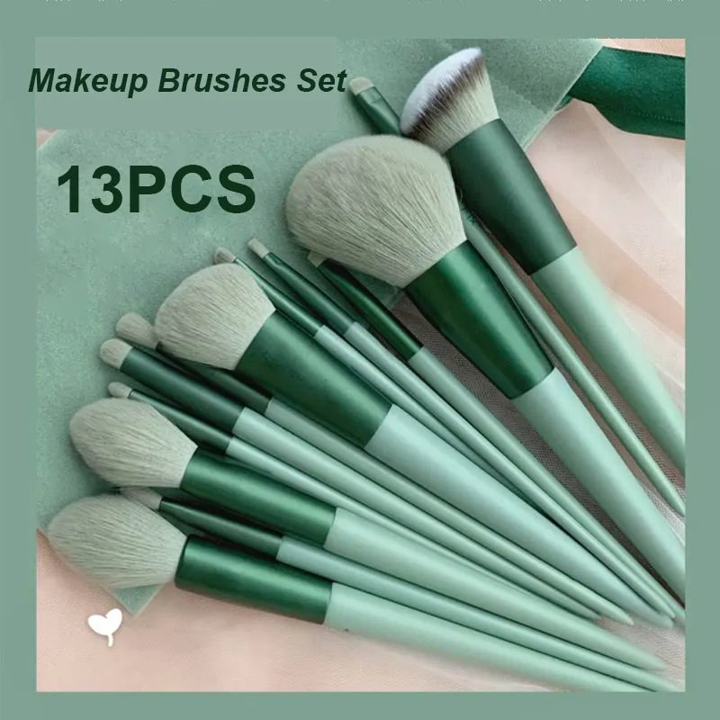 Ensemble de pinceaux de maquillage pour femmes, ombre à paupières, fond de teint, cosmétique, ombre à paupières, Blush, poudre, mélange de beauté, doux, outils de maquillage, 13 pièces