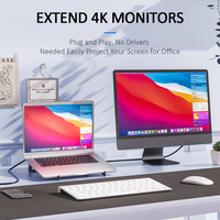 Station d'accueil pour ordinateur portable, support pour ordinateur portable, lecteur de carte USB, hub adaptateur Ethernet, USB-C 9 en 1, hub USB-C Type-C pour iPad Pro