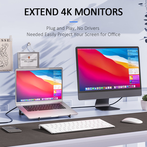 Máy tính xách tay Docking Station cho máy tính xách tay đứng USB đầu đọc thẻ Hub <span class=keywords><strong>Ethernet</strong></span> <span class=keywords><strong>Adapter</strong></span> USB C 9 trong 1 USB-C Type-C HUB cho iPad Pro - Product Image 3