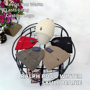Bonnets d'hiver luxueux Ralph Po Lo Designer, couleur unie, tricotés avec lettres, tendance, chauds, logo personnalisable, courants - Product Image 2