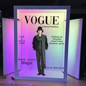 2025 bán buôn tùy chỉnh urdy hộp ảnh Booth với điền vào ánh sáng đèn của nhãn hiệu plexi Glass có thể gập lại cho Tạp Chí gian hàng - Product Image 1